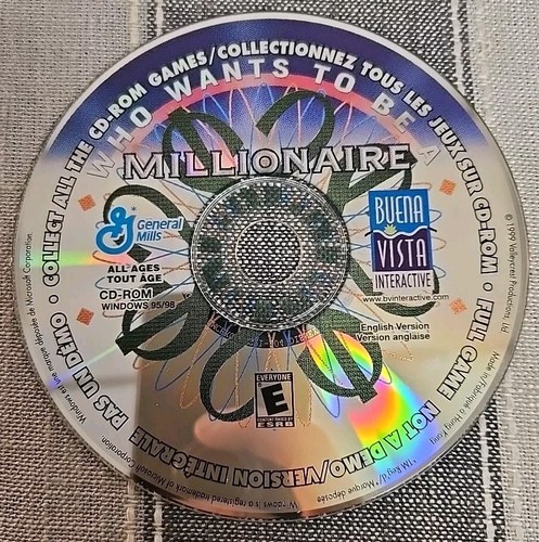 Who Wants to be a Millionaire CD ROM PC Windows 95. (Solo disco) 1999