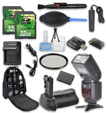 Super Accessory Kit For Canon Rebel T5/T6 with Battery Grip  Extra Battery
