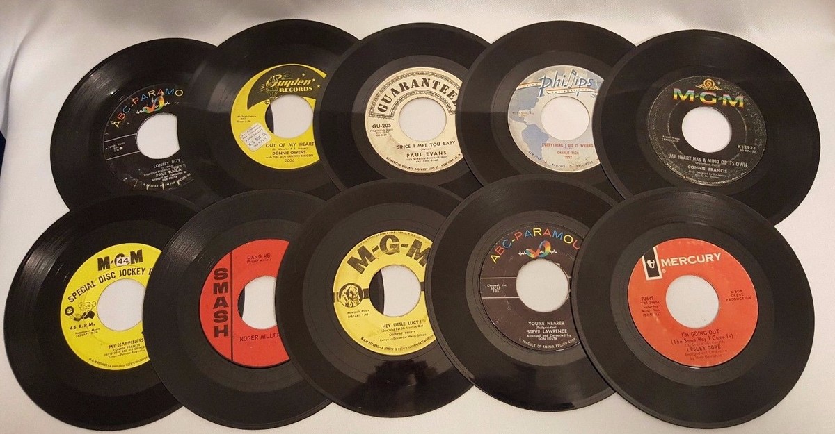 Set of 60 Vintage 45 Records with Case | eBay