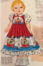 Daisy Kingdom Noah Noel Dolly Christmas Dress Panel fits 17"-19" AG Dolls #3229