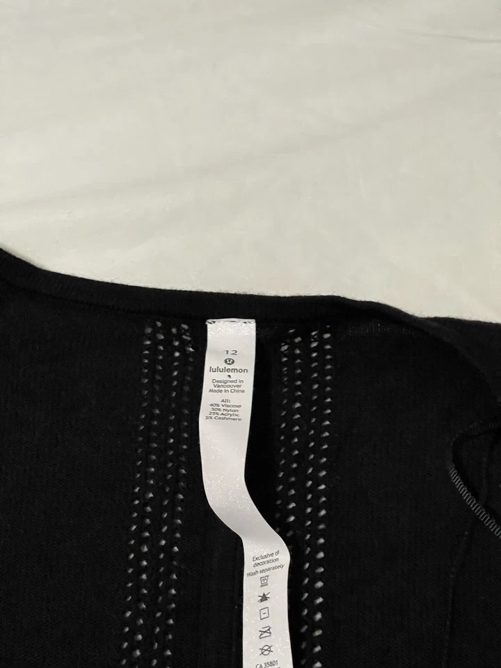 Acogedor abrigo Lululemon Call In para mujer talla 12 negro nuevo con etiquetas Foto 2 de 4