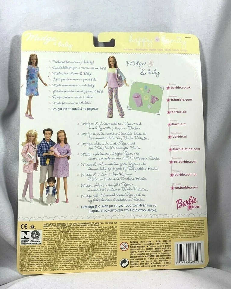 Mattel NRFB 2002 BARBIE FAMILIA FELIZ MAMÁ MIDGE Y BEBÉ TRAJE #47629 Foto 2 de 4