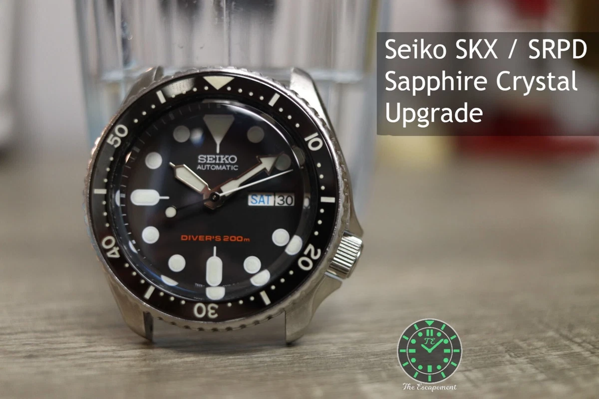 Seiko SKX007 SRPD 5KX Sapphire Crystal Installation Service Flat Domed Mail  In