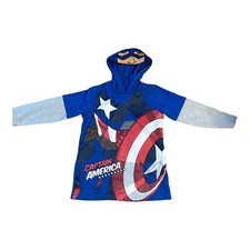 Marvel Captain America Hoodie Youth Size 7 Masked Hood Mask