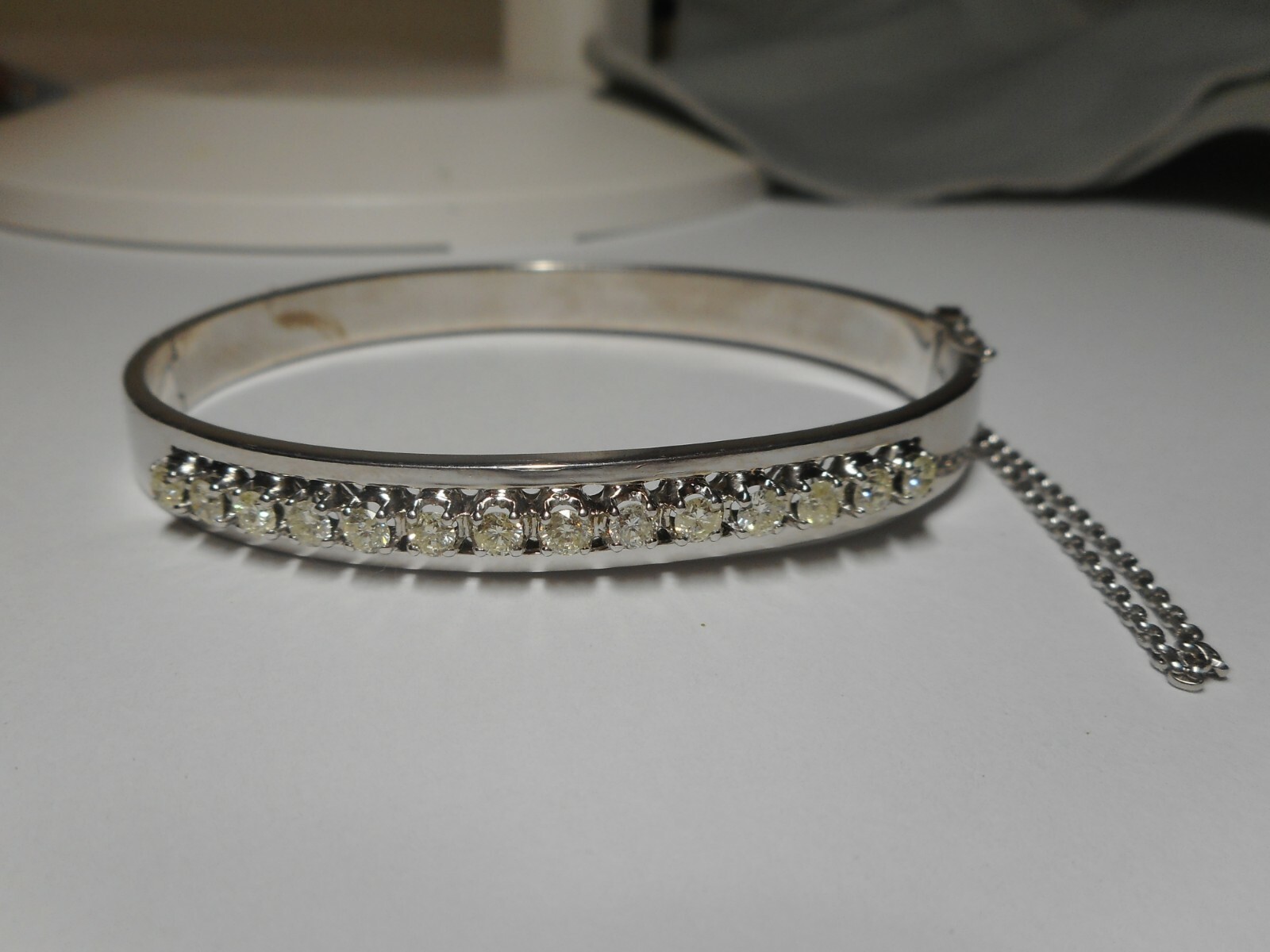 Modern Diamond Bangle Bracelet - image 11