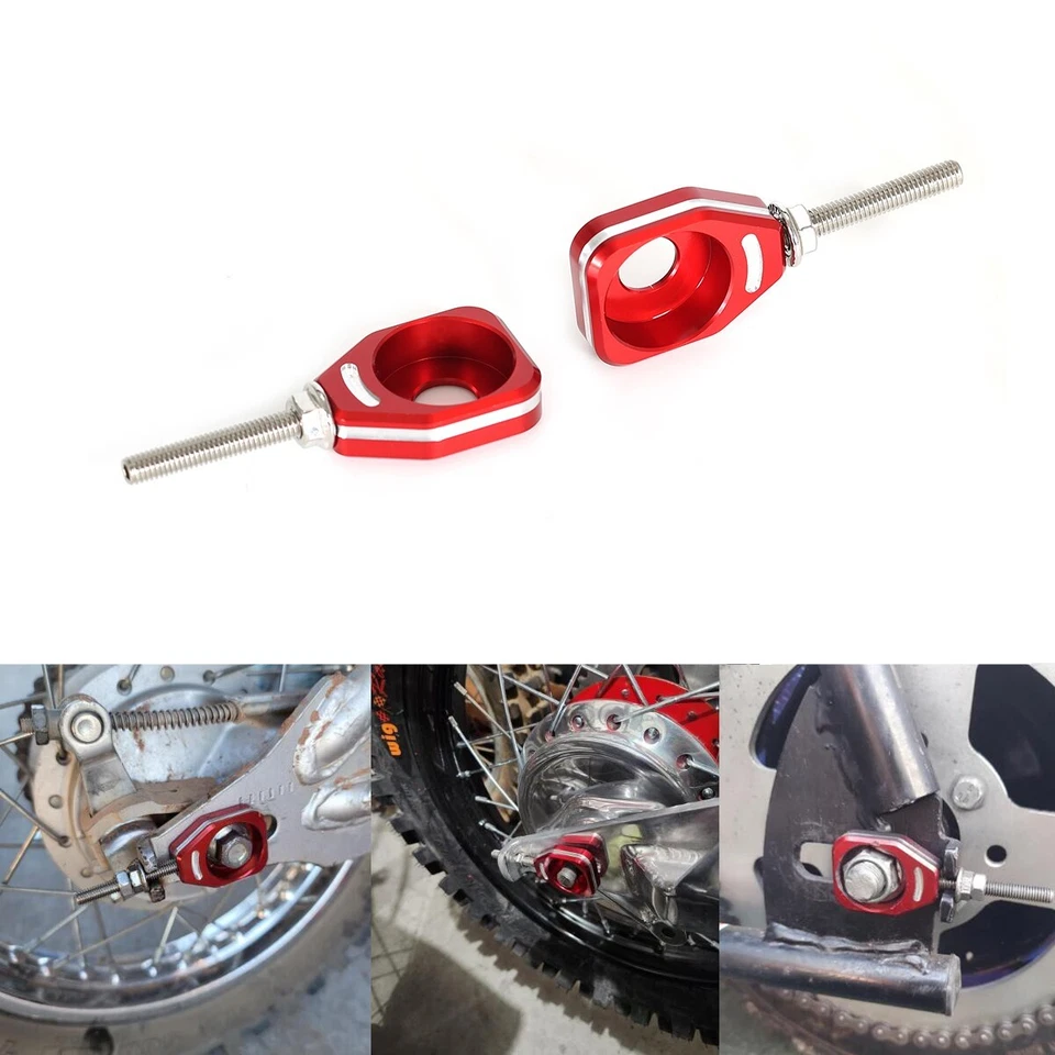 Ajustadores de cadena traseros CNC 3D bloques de eje tensor para HONDA CRF110F 2013-2024 Foto 3 de 4