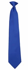 Men's Royal Blue Solid Clip On Necktie Business School Wedding Party Occasion  