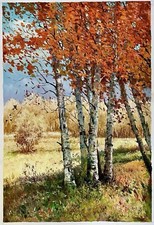 Original oil painting on canvas, Forest landscape, offer frame service