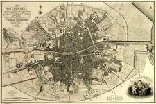 Big Old Irish MAP of City DUBLIN Ireland circa 1797 Vintage Repro 24" x 36"