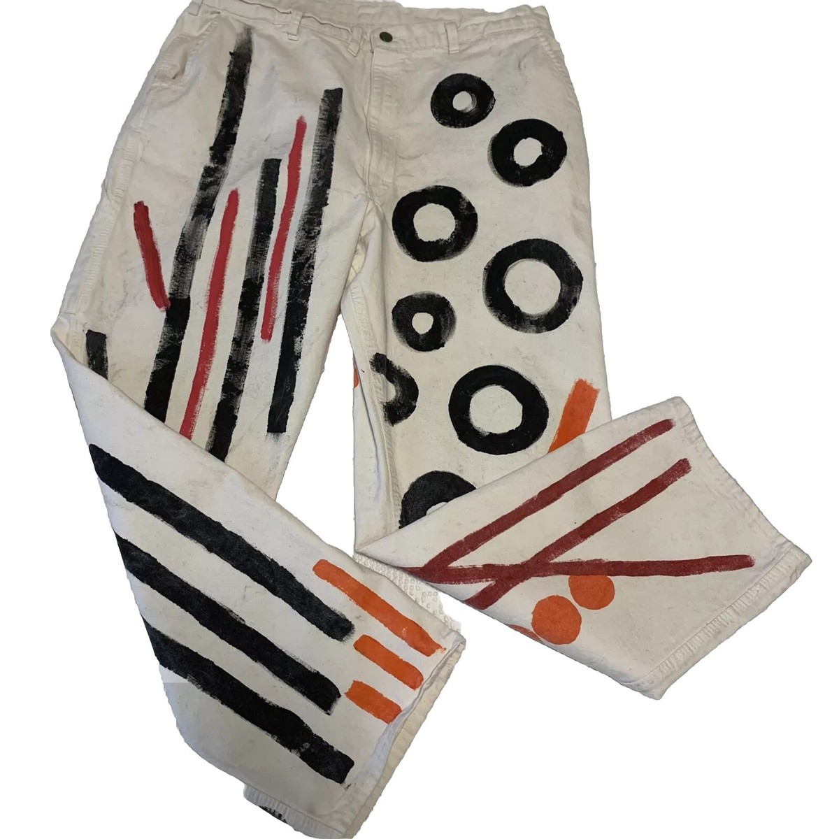 Vtg Oshkosh B'Gosh Painter Pants 38 Painted Streetwear Carpenter