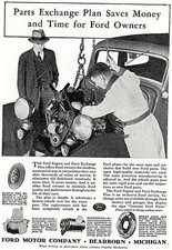 Vintage Ad Print Ford Motor Co., " Parts Exchange Plan Saves Money", 1937, 6x8
