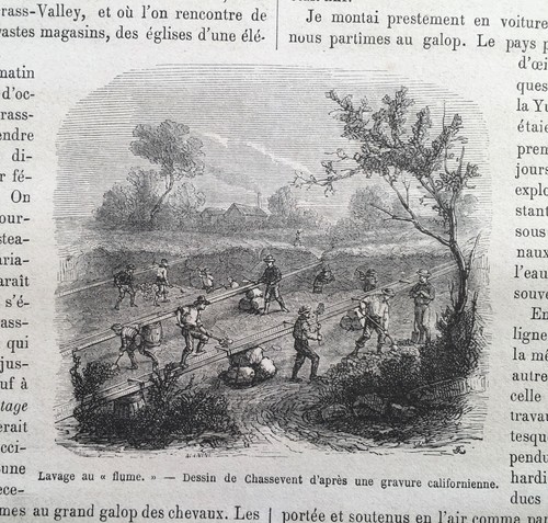 Mining in California, 1860's article and engravings. Prospecting, gold, - Picture 8 of 13