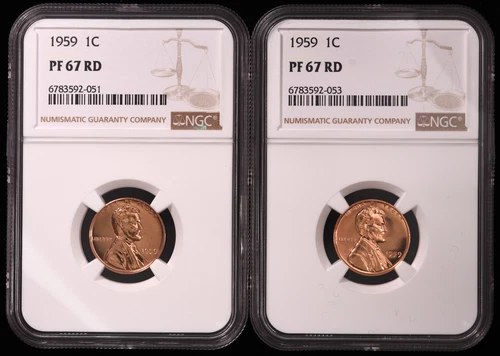 Collector lot of 50 -1959 Proof Lincoln Memorial Cent 1c Certified by NGC PF67RD