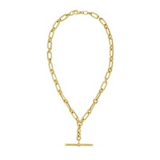 14k Yellow Gold 17" Italian Cable PAPERCLIP Link Chain Necklace 18 grams
