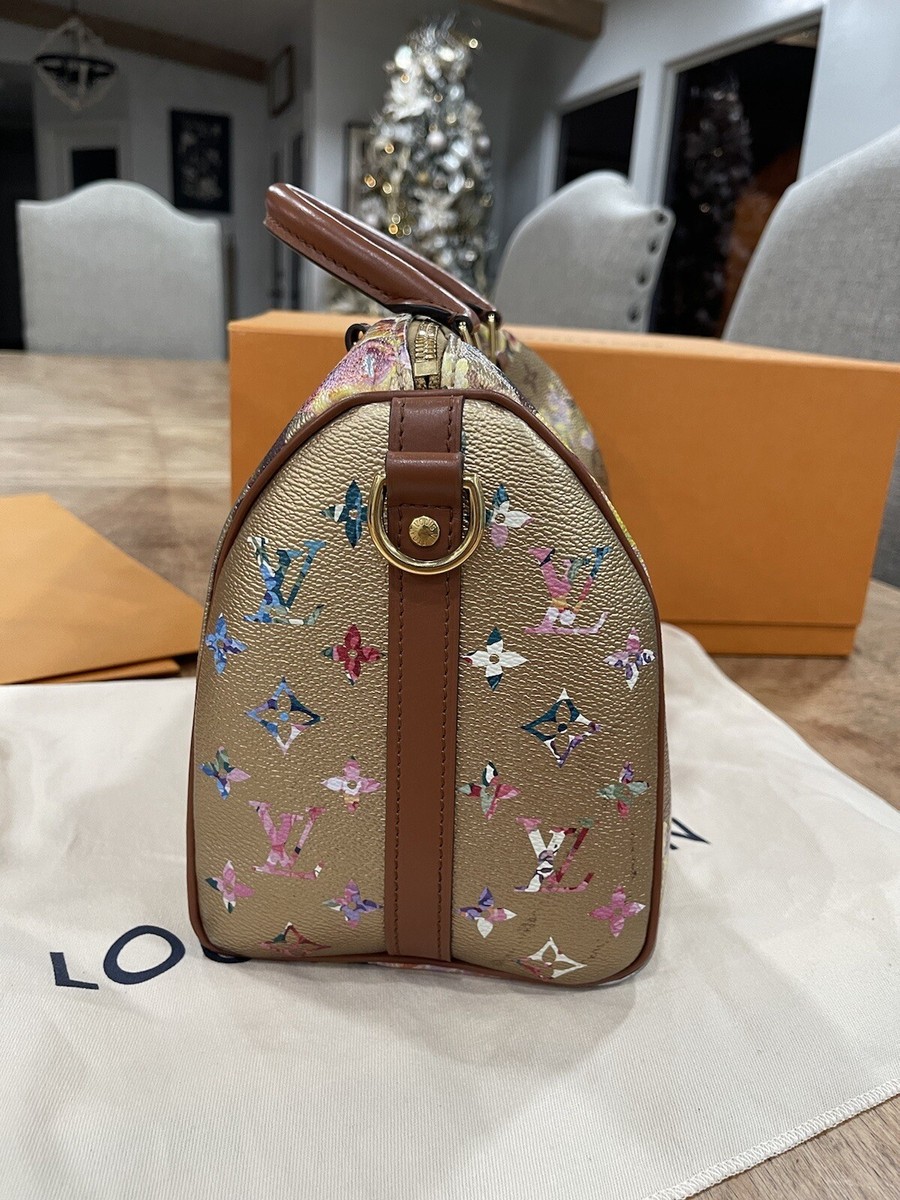 LOUIS VUITTON Speedy 25 Bandouliere Garden Metallic Floral
