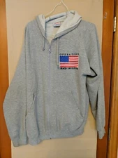 Operation Iraqi Freedom Full Zipper Viking Design Tag 2003 Gray Hoodie Size L