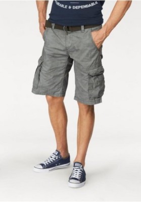 Timezone Cargo Loose Fit Shorts mit Gürtel W30 Herren Bermudas kurze Hose Grau