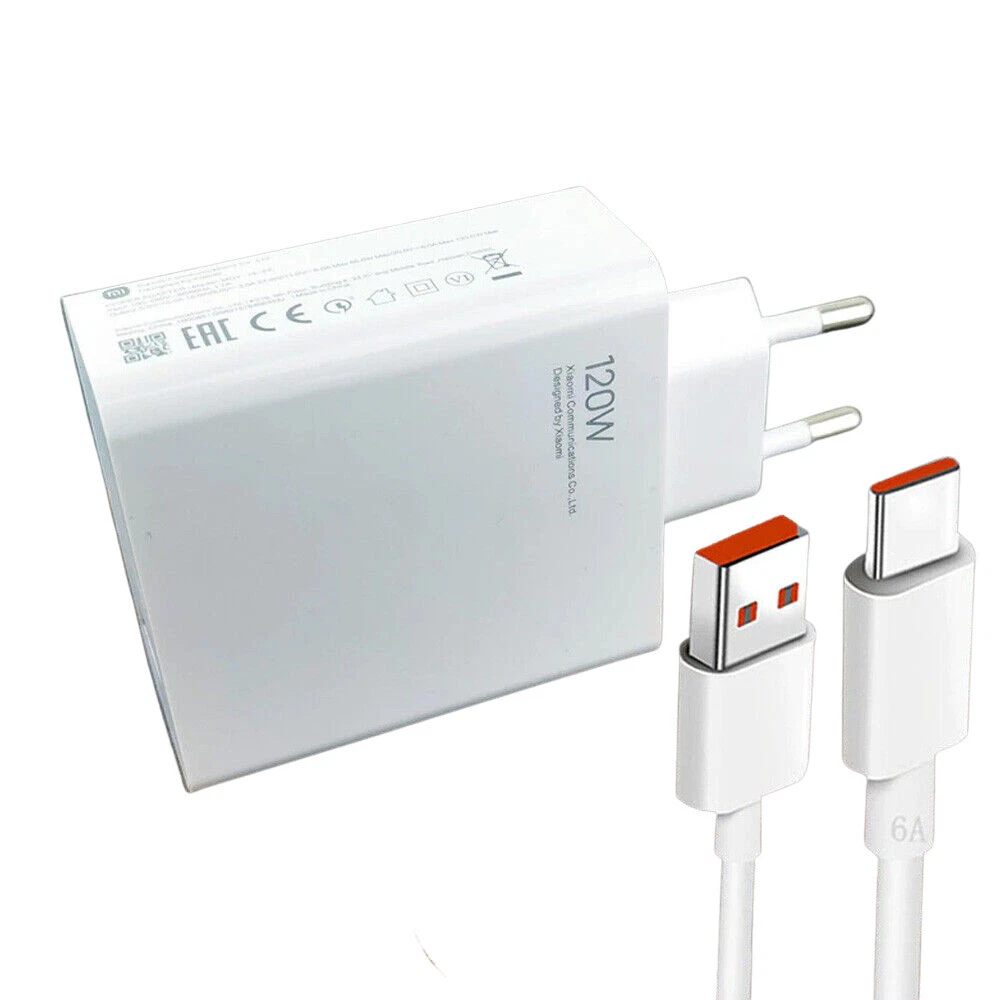 Chargeur Mural Rapide USB-C 67W Xiaomi – Câble Inclus 1m, Blanc, Compatible Mi 11/12/13 Et Plus
