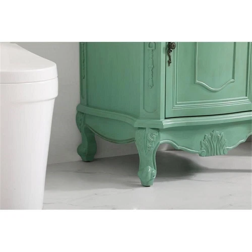 Elegant Decor Berkshire 24" Solid Wood and MDF Single Bathroom Vanity in Mint - Picture 5 of 8