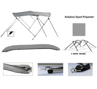Aluminum 3-Bow Bimini Top Compatible with Bayliner 1952 CLASSIC I/O 2003