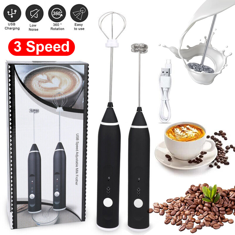 Espumador de leche eléctrico Espumador mano Mezclador de café Batidor de huevos