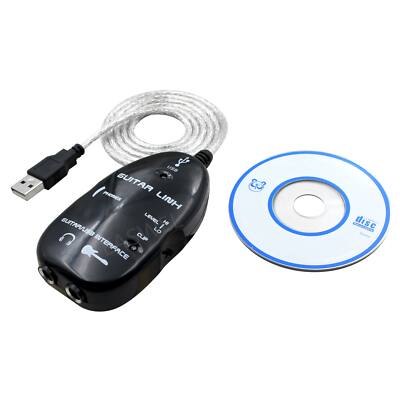 Guitar to USB Interface Link Cable Adapter MAC/PC Recording CD Studio Laptop H2T