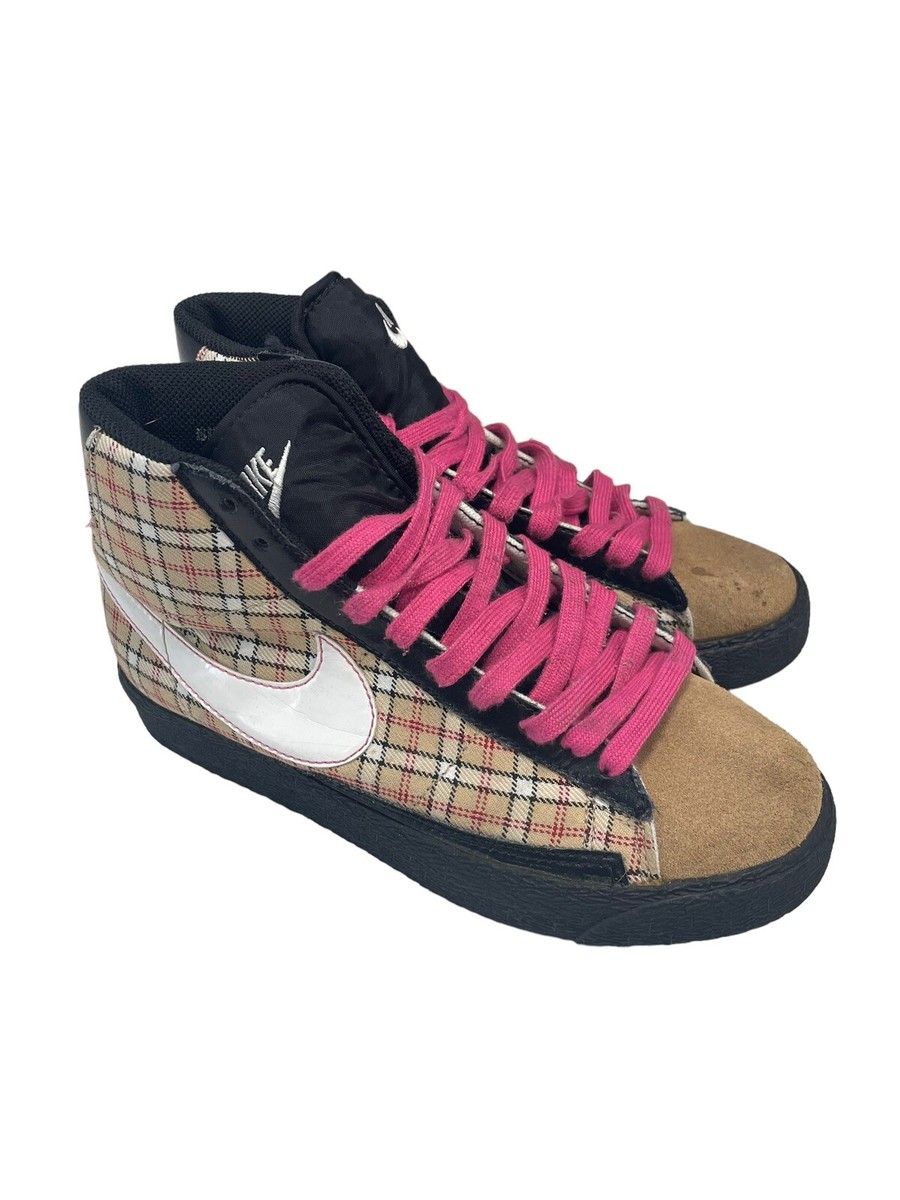 nike blazer red plaid