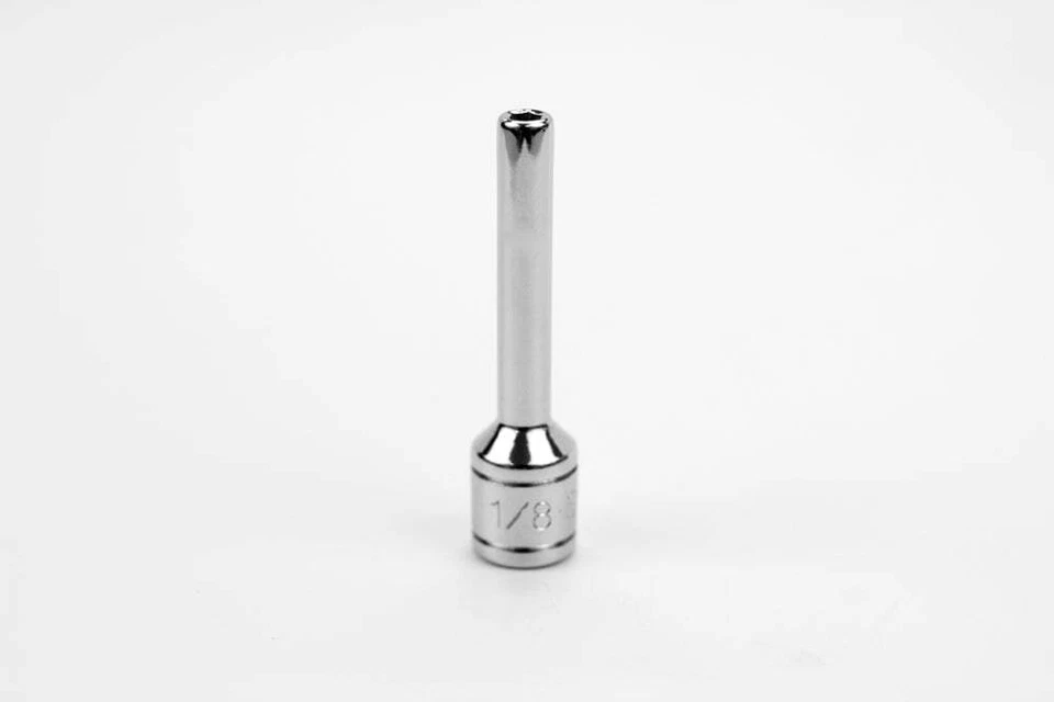 SK HAND TOOLS SK Tools 6 Point 1/4-Inch Drive Deep Socket, 1/8-Inch, Chrome (41904)