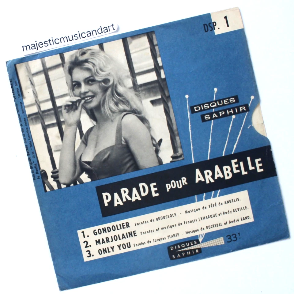 BEAUTIFUL 1956 BRIGITTE BARDOT COVER 7" VINYL FLEXI DISC VERY RARE - Image 2 of 4