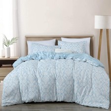 Floral Medallion Comforter Set Twin Size - Lightweight Bedding for All Seasons