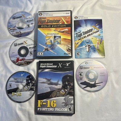 Microsoft Flight Simulator X Gold Edition (PC) w/ Acceleratio And F-16 Exp Packs