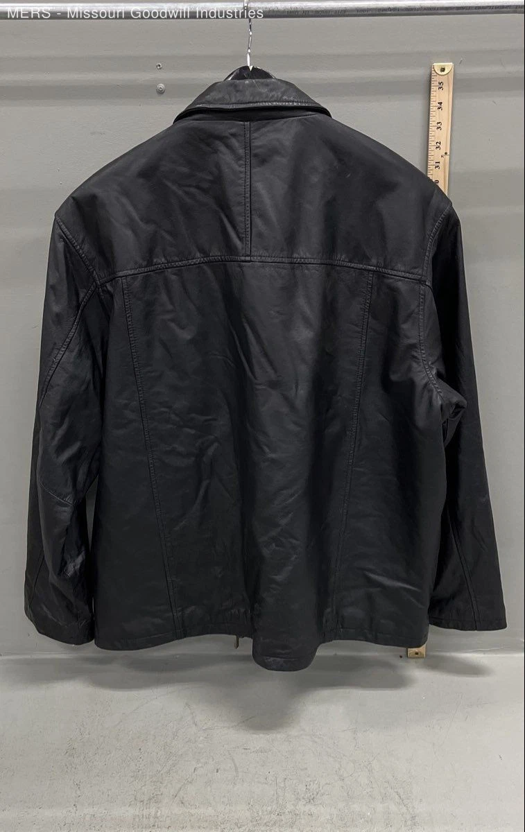 Knights Bridge Men's Black Genuine Leather Quilted Lined Jacket Sz XXL - product detail image 2