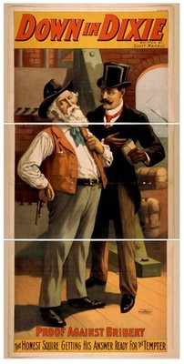 Photo:Down in Dixie 1897 Scott Marble Proof Against Bribery Poster Artwork