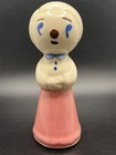 Vintage SHAWNEE POTTERY Ceramic Darning Doll Pink Apron USA Collectible Usable