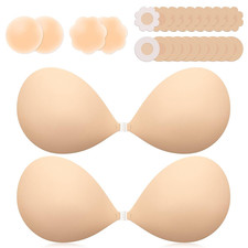 Invisible Sticky Bra Push Up, Reusable Adhesive Bra for Backless Dress, Seamless