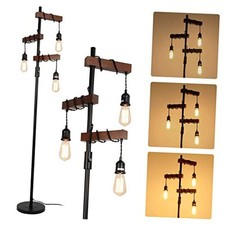 Dimmable Industrial Floor Lamp, Farmhouse Tree Floor Dimmable Wood Floor Lamp
