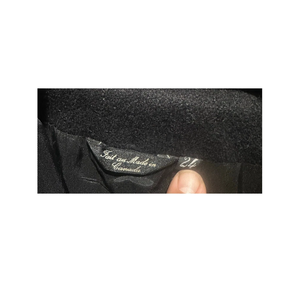 Abrigo largo de invierno de lana ADA vintage para mujer botón negro talla 24 hecho en Canadá  Foto 4 de 4
