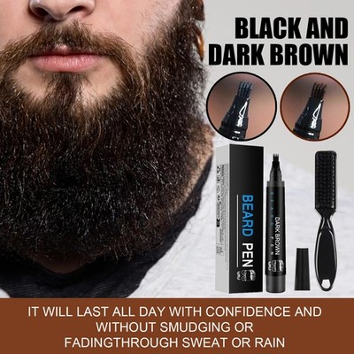 Men Beard Pen Water-resistant Beard Care Kit Waterproof Long-lasting Quick-dry