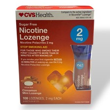 CVS Health Nicotine Mini Lozenge 108 2 mg Cinnamon Sugar Free Stop Smoking Aid