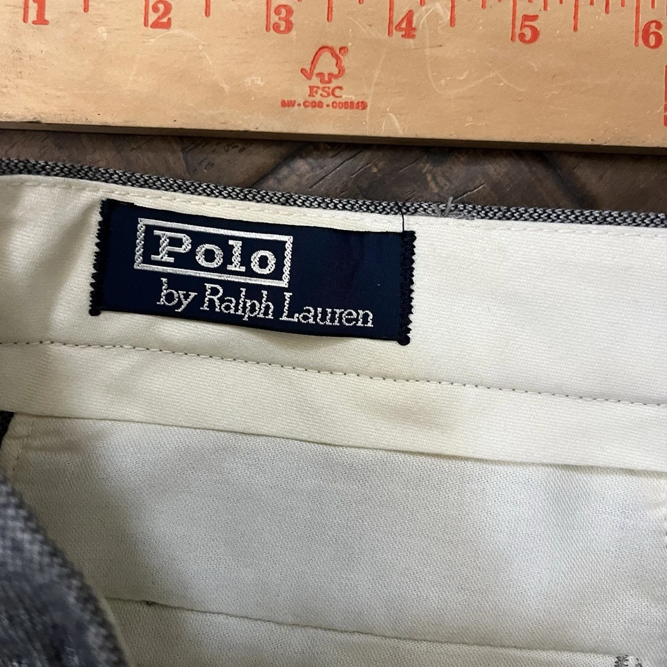 Pantalones de lana de algodón Polo Ralph Lauren de colección para hombre 36x30 grises pantalones Foto 3 de 4