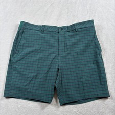 Walter Hagen Performance 11 Pureflex Golf Shorts Mens 40 Green Tartan Stretch