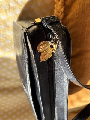 Gucci Damen Handtasche Vintage schwarz Leder gebraucht guter Zust. Made in Italy