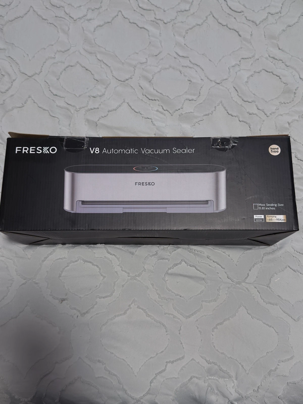 Fresko V8 Electric Automatic Powerful Food Vacuum Sealer Machine Black Silver