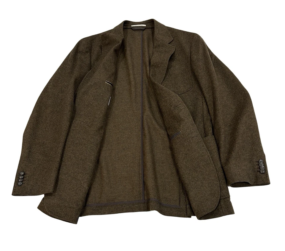 Chaqueta Blazer Ermenegildo Zegna Para Hombre Talla 52R Marrón Lana Tweed Sin Estructura Foto 4 de 4