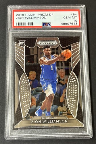 Panini 2019-20 Prizm Draft Picks Zion Williamson Duke RC #64 PSA 10