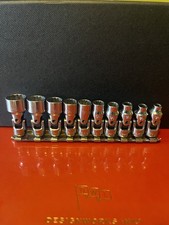 Facom 10pc 1/4” Drive AF Bi-Hex Universal Joint Socket Set Made In France - Rail