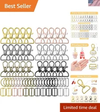 Keychain Bulk with Key Chain Swivel Hook D Rings and Slide Buckles for Handba...