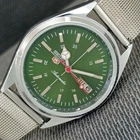 ELEGANT VINTAGE SEIKO 5 AUTOMATIC JAPAN MENS REFURBISHED GREEN WATCH a2767-U