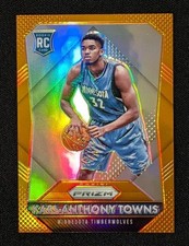 2015-16 Panini PRIZM Karl Anthony Towns ROOKIE ORANGE 65 /65 Knicks #328 RC