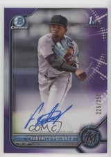 2022 Bowman Chrome Prospect Purple Refractor 225/250 Federico Polanco Auto 6fs